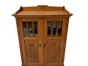 Arts & Crafts Art Nouveau Bookcase with Beveled Glass, 1900s